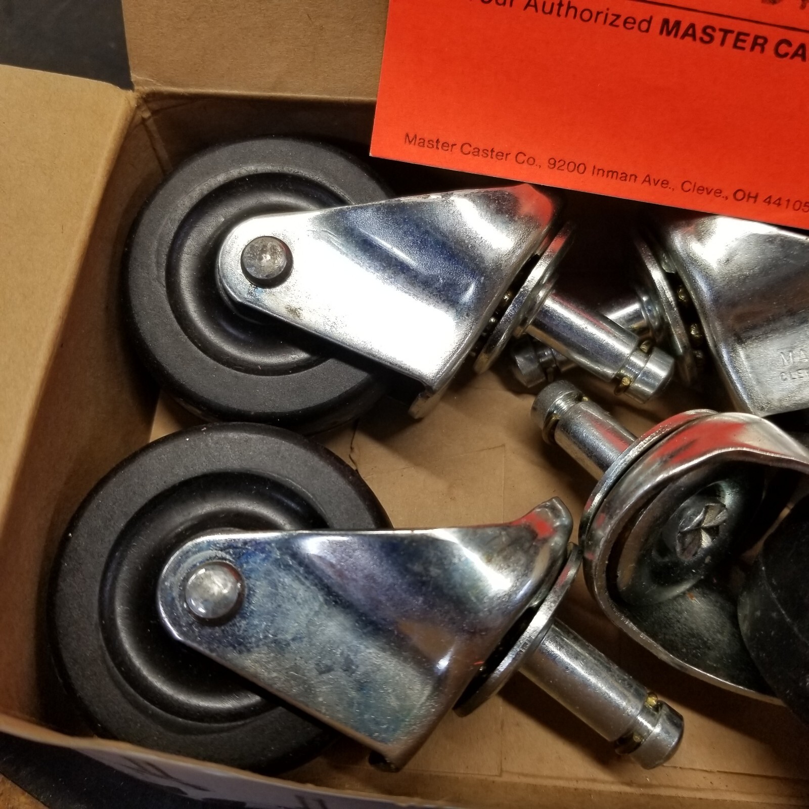 NOS Master Caster Standard Casters 4 Set Zinc Finish D472AS-G-ZN 32001