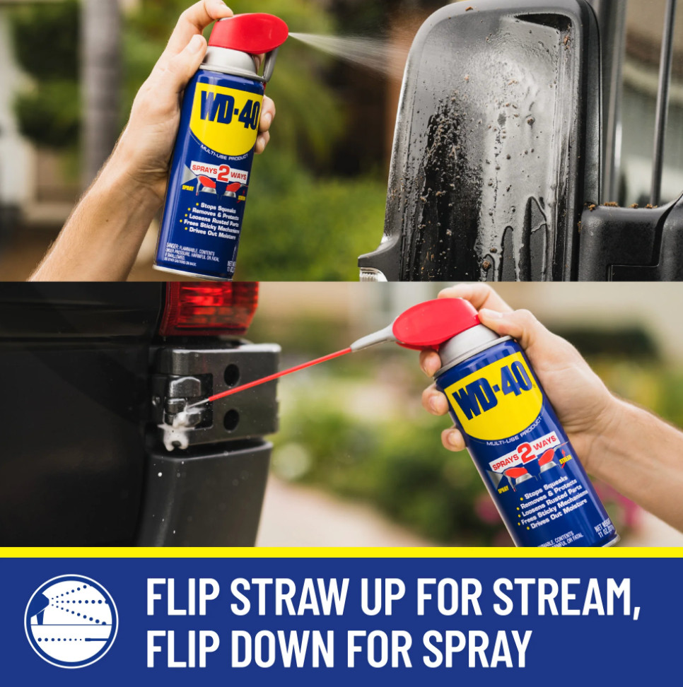 WD-40 Multi Purpose Lubricant Spray 12oz Smart Straw 2 Way Spray Formula