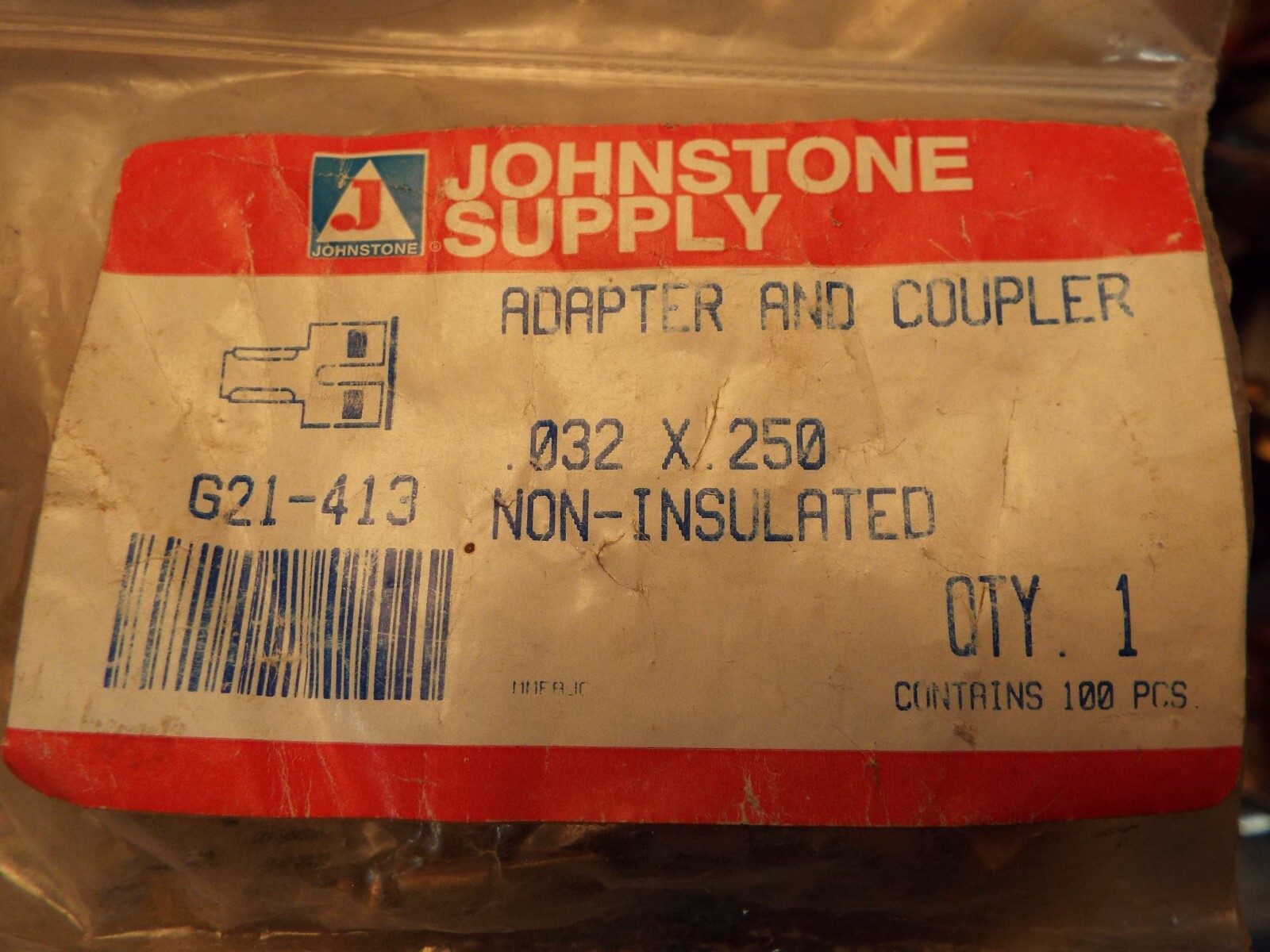 Johnstone Supply Wire Adapter Terminal and Coupler G21-413 100pcs .032x.250