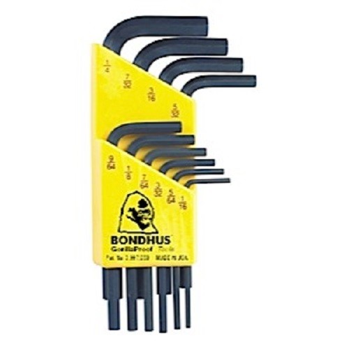 Bondhus 12238 – Set 10 Hex L-Wrenches 1/16-1/4″ – Short – 1EA