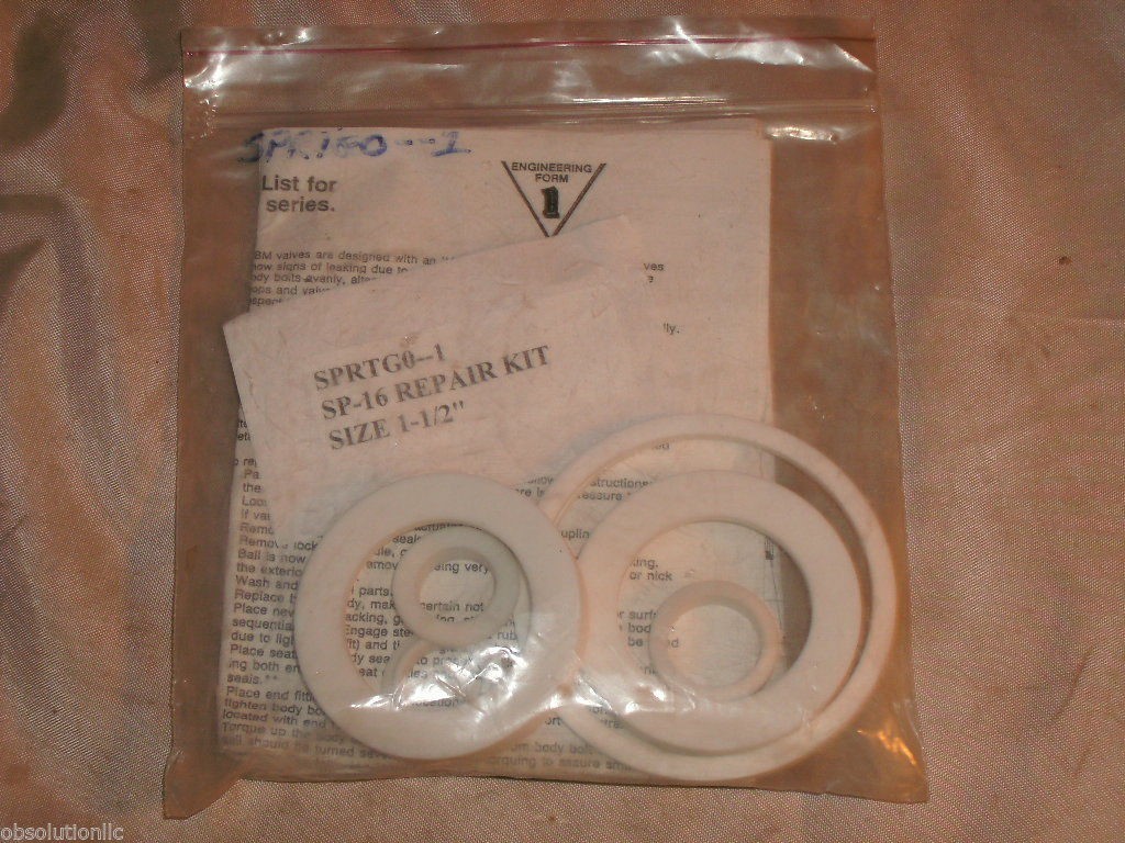 PBM VALVE SPRTG0-1 TEFLON/RTFE REBUILD KIT FOR 1-1/2″ SP-16 VALVE SPRTG01