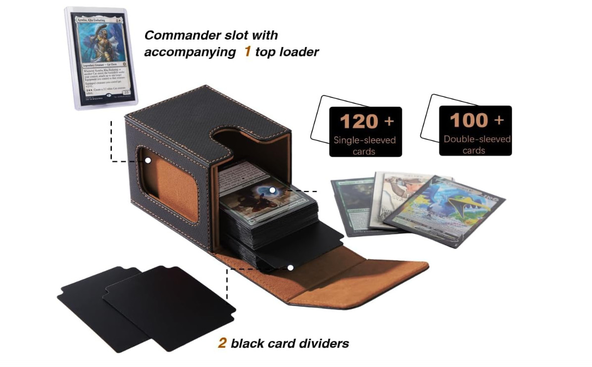 Venssu MTG Deck Box for Commander Display,Card Deck Box Fits 100 Double Sleeved