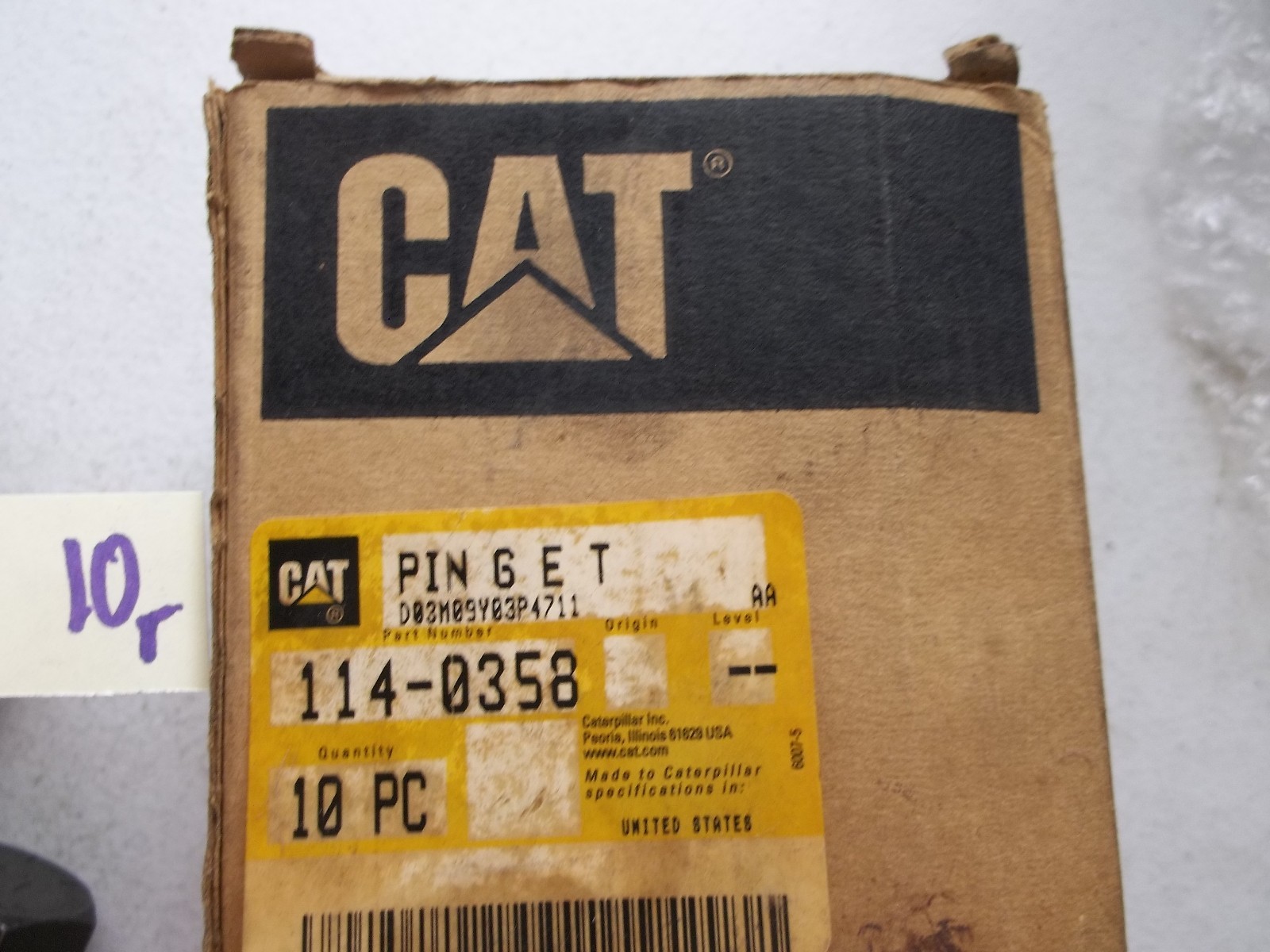 LOT OF 5 NEW 5F CAT CATERPILLAR 114-0358 4-13/16″ long HEAD HEAD BOLT (WL45-1)