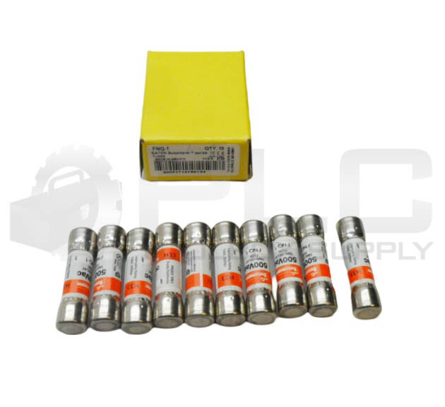 NEW BOX OF 10 BUSSMANN FNQ-1 TIME DELAY FUSE 1A 500VAC