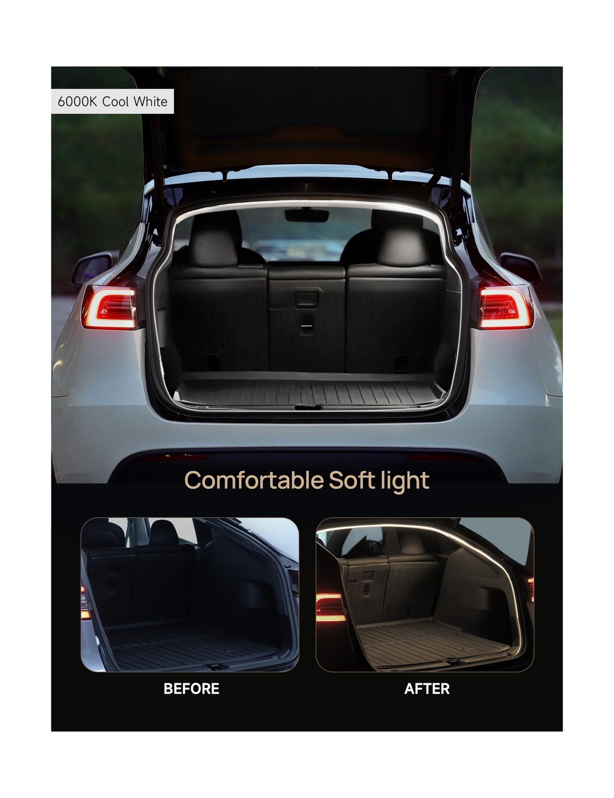 TPARTS Trunk LED Light Strip for Tesla Model Y (Including New Model Y Juniper…