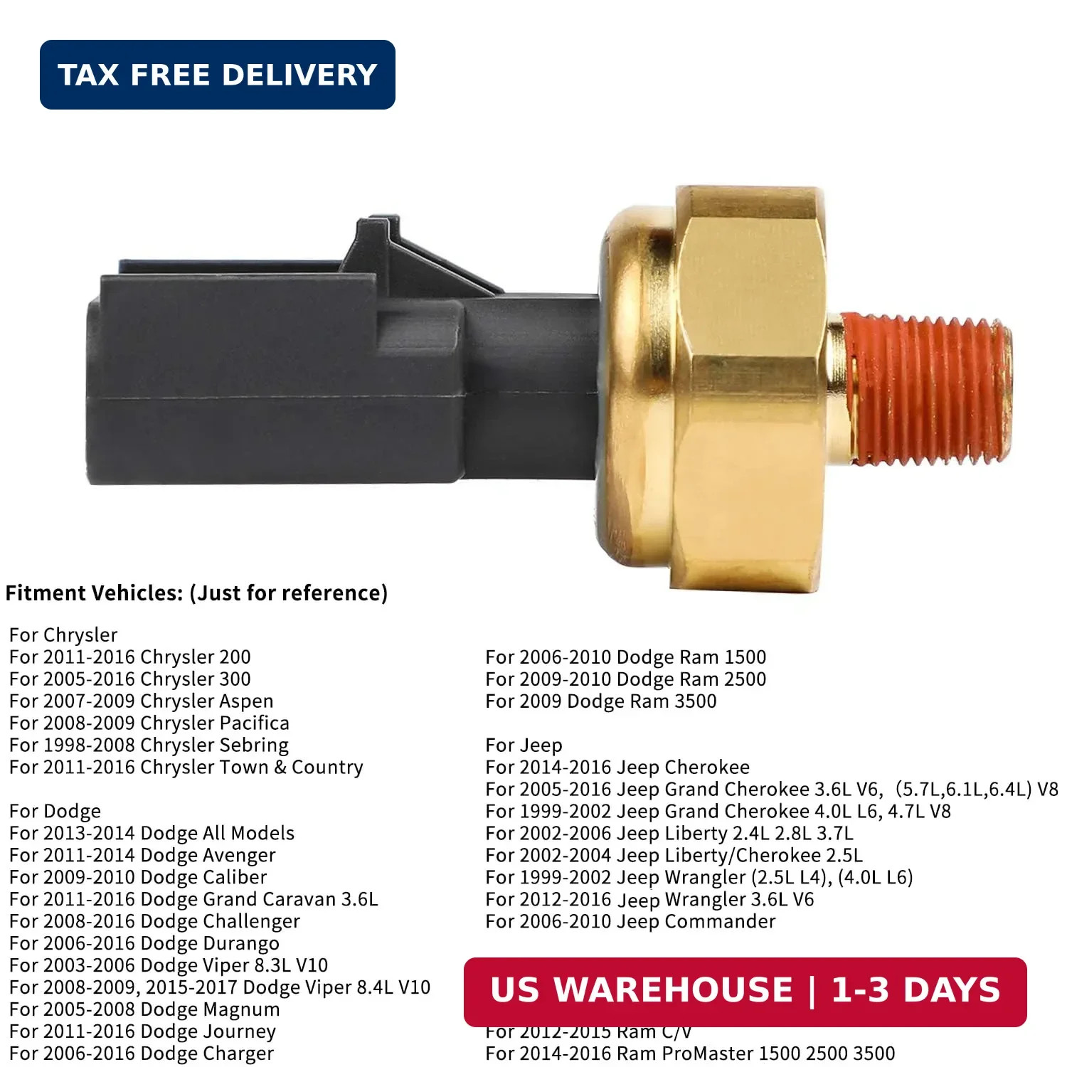 Engine Oil Pressure Sensor Sender Switch for Dodge Ram 1500 2500 3500 Challenger