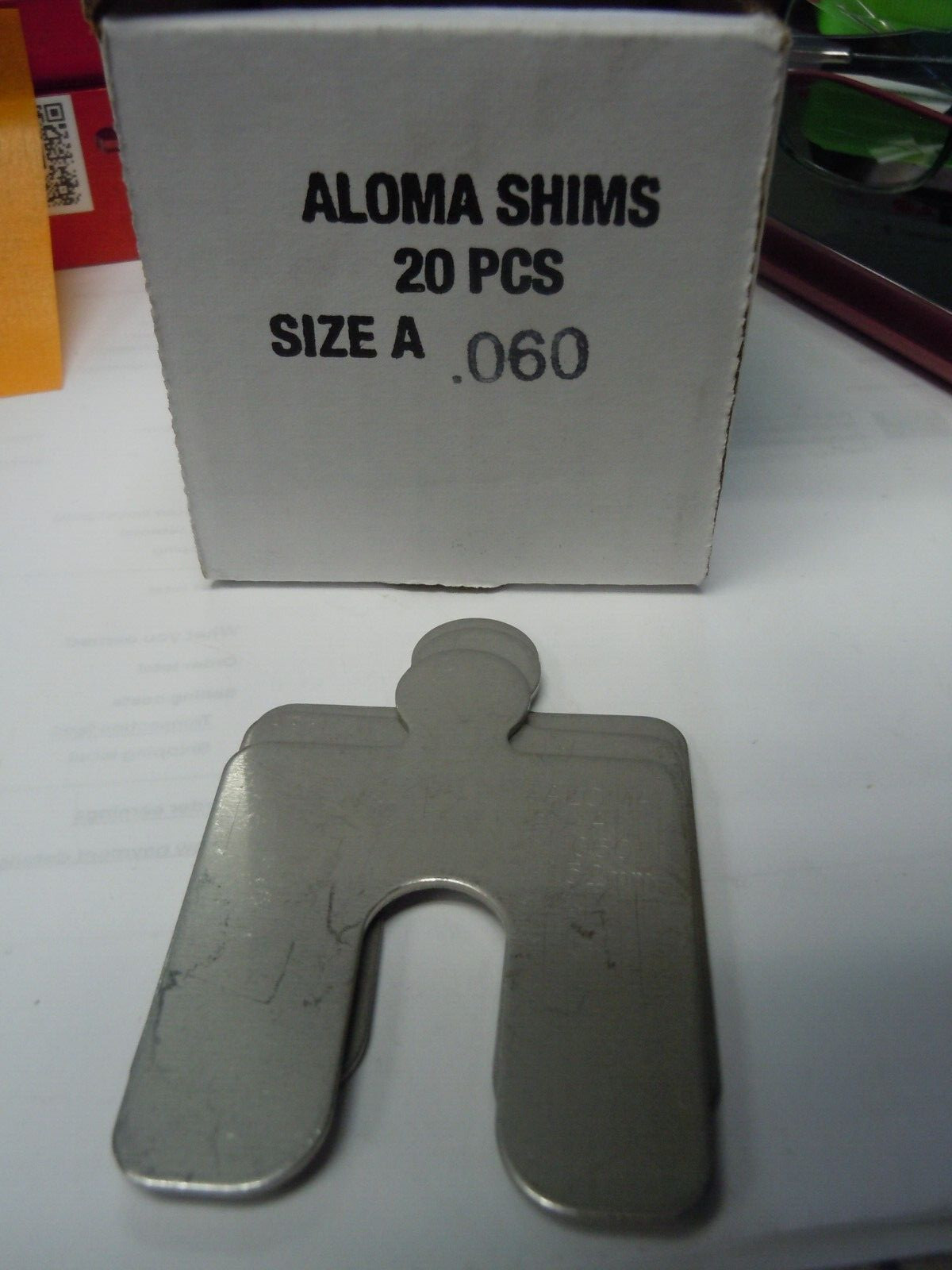 Aloma Shims Size A .060 Stainless Box of 2o pieces