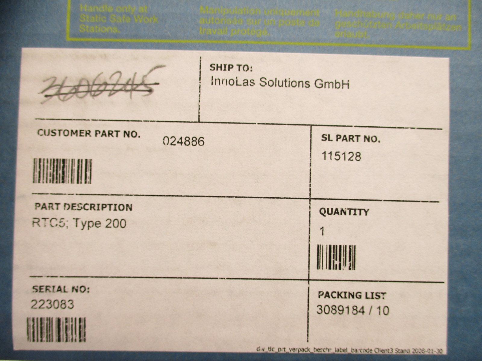 INNOLAS rtc5 type 200 024886 NSMP