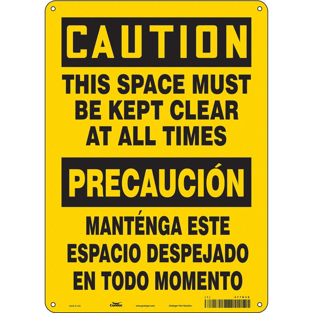 CONDOR Safety Sign,14 in x 10 in,Polyethylene 477K38