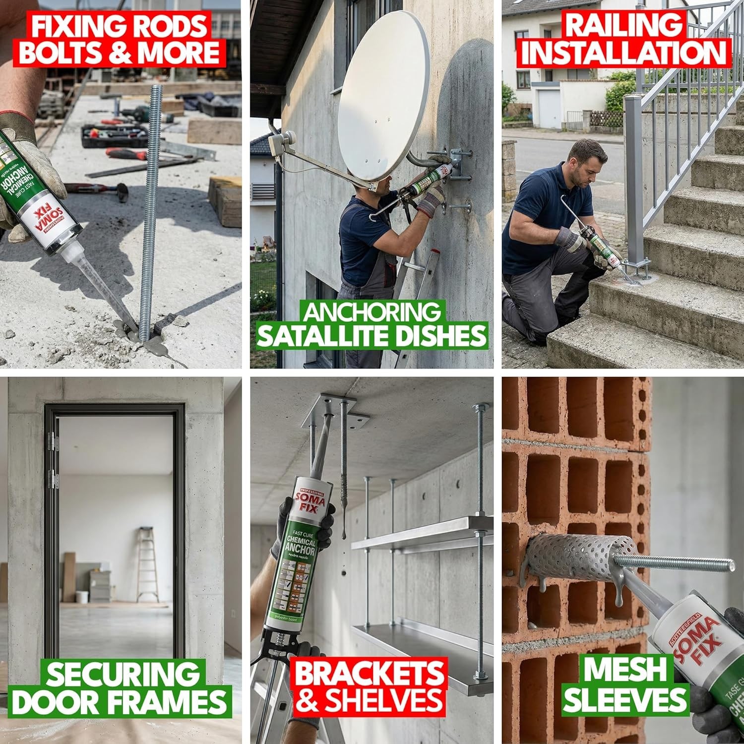 Construction Adhesive – Fast Curing Anchoring Adhesive for Concrete, Brick, S…
