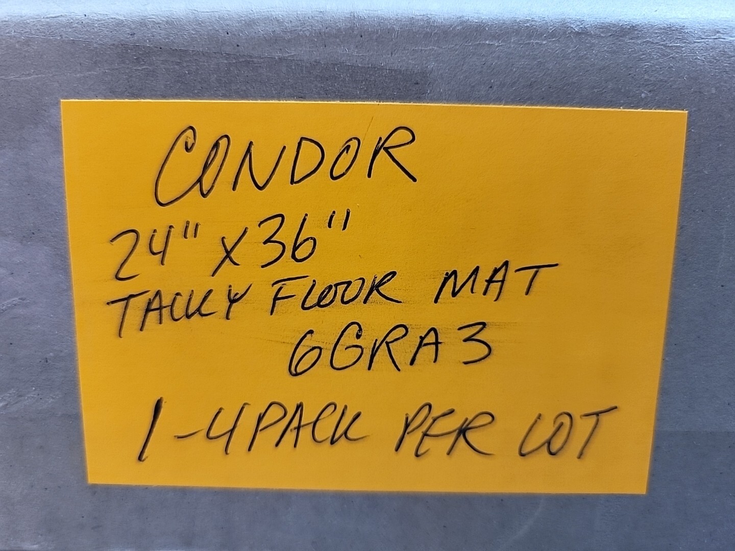 4 Pack Condor 6GRA3 24″ x 36″ Tacky Floor Mat Clear 1.5 mil Thick Polyethylene