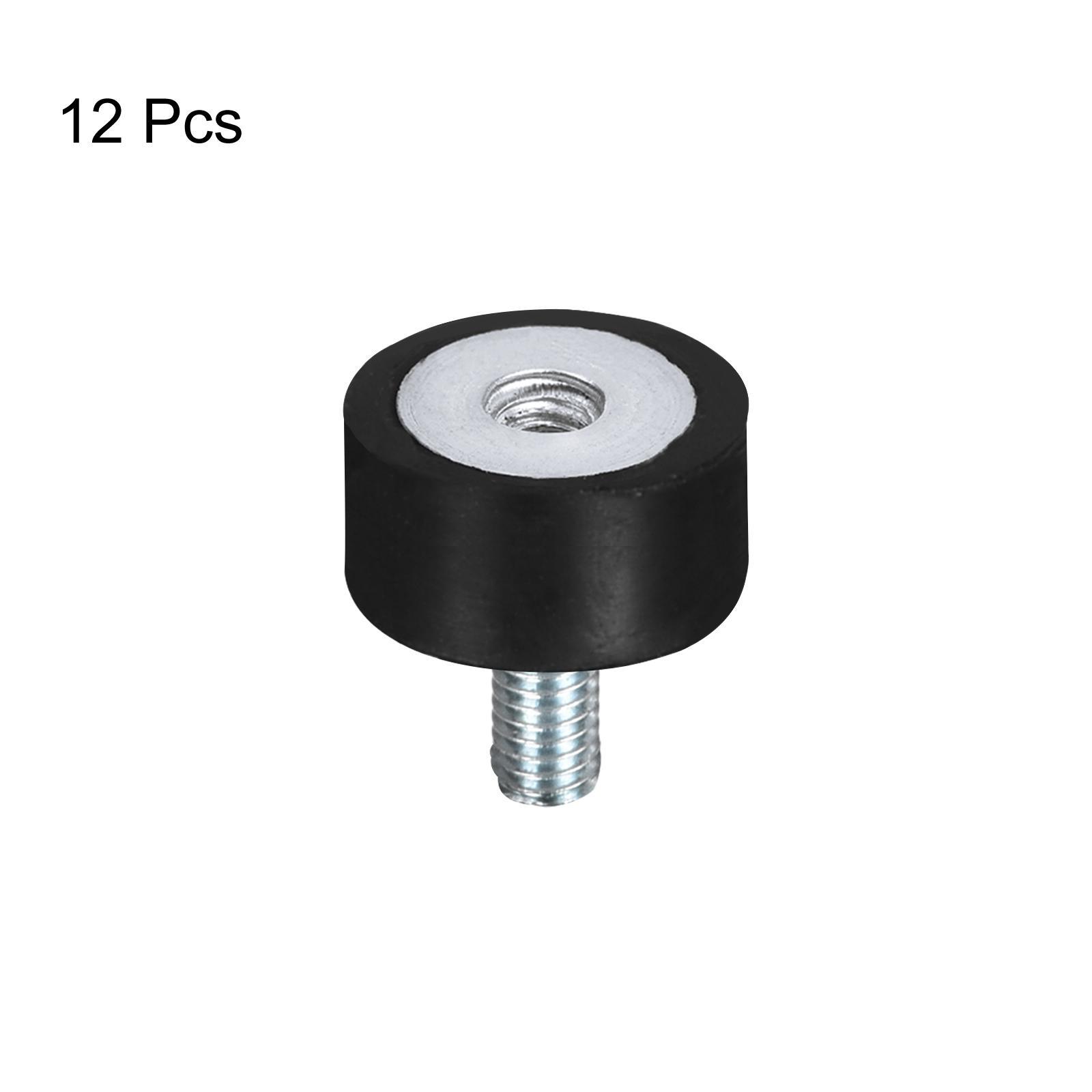 12pcs Rubber Mounts M4 Male/Female Vibration Isolator Shock Absorber D15mmxH10mm
