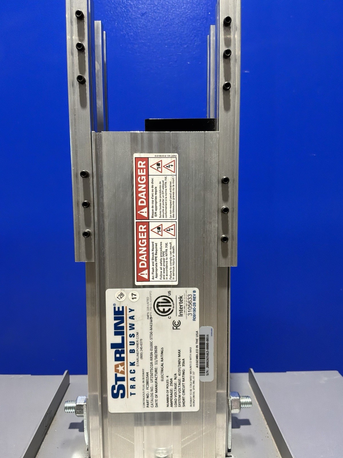 Starline 250 Amp 415Y/240V 35KA UF20T5CGR-RRSN-0100C-STDD-M43W3 Busway 🟦