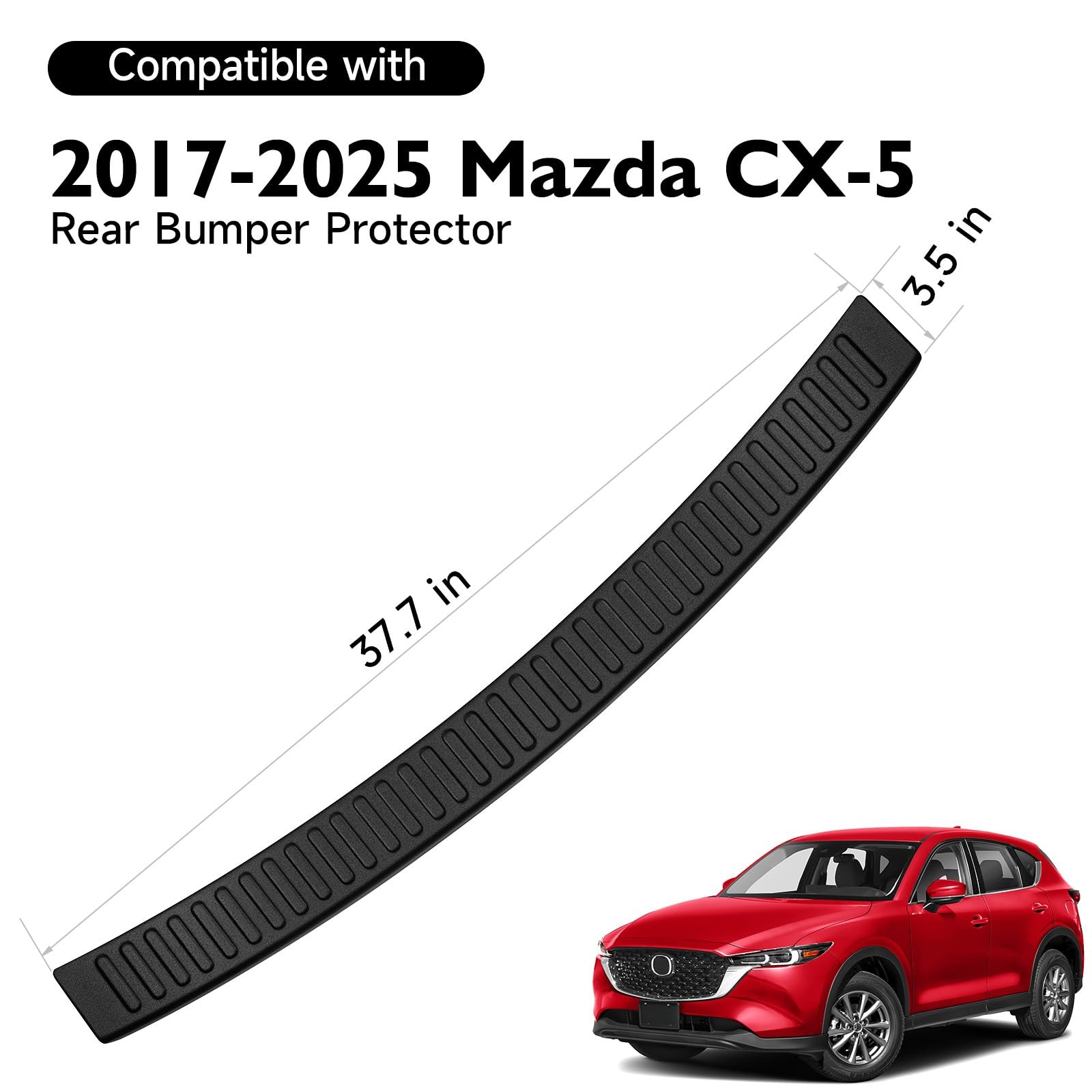Rear Bumper Protector Guard Matte Black for SUVs