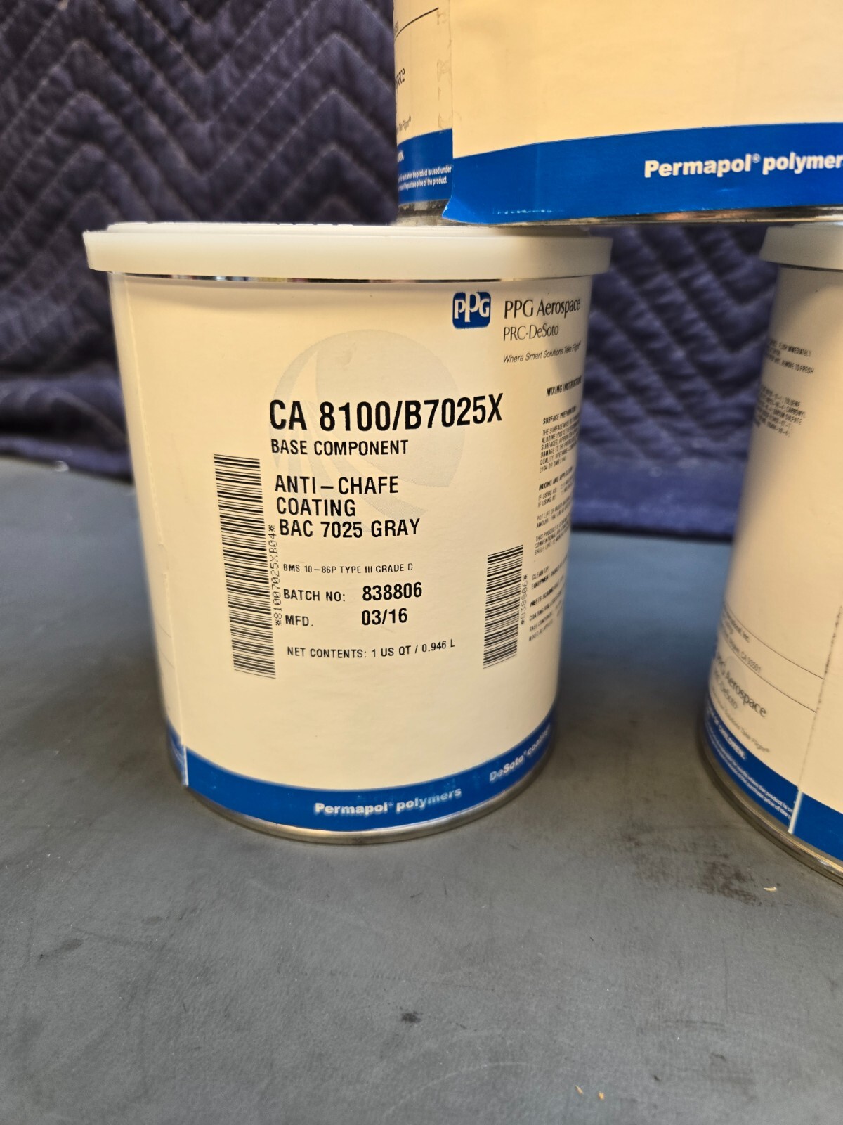PPG Aerospace CA8100/B7025X CA8100C Anti-Chafe Coating KIT MFD: 01/16