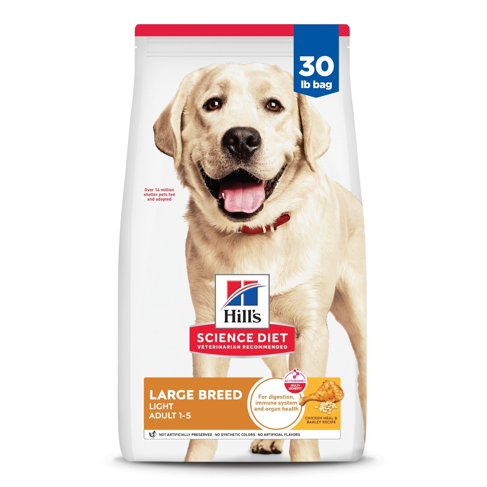 Hill’s Science Diet Large Breed Light Adult Dry Dog Food 1-5,Chicken&Barley,30lb