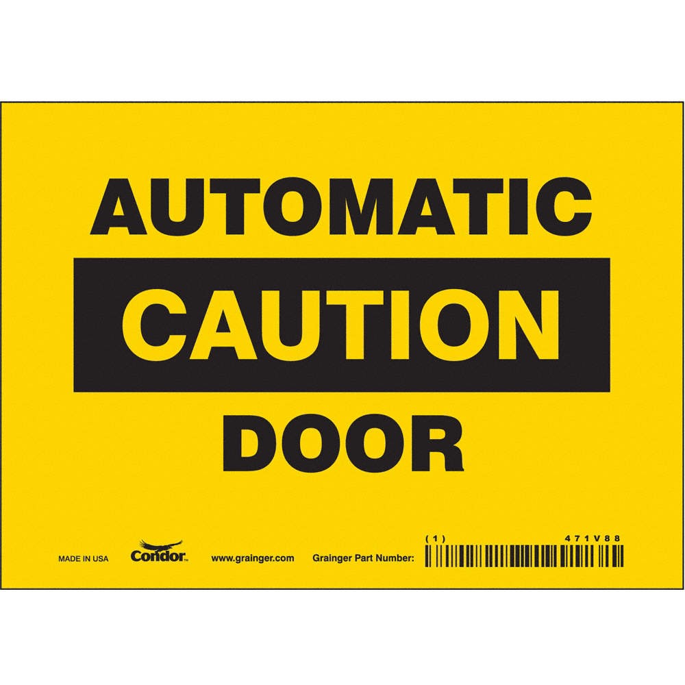 CONDOR 471V88 Safety Sign,5 in x 7 in,Vinyl 471V88