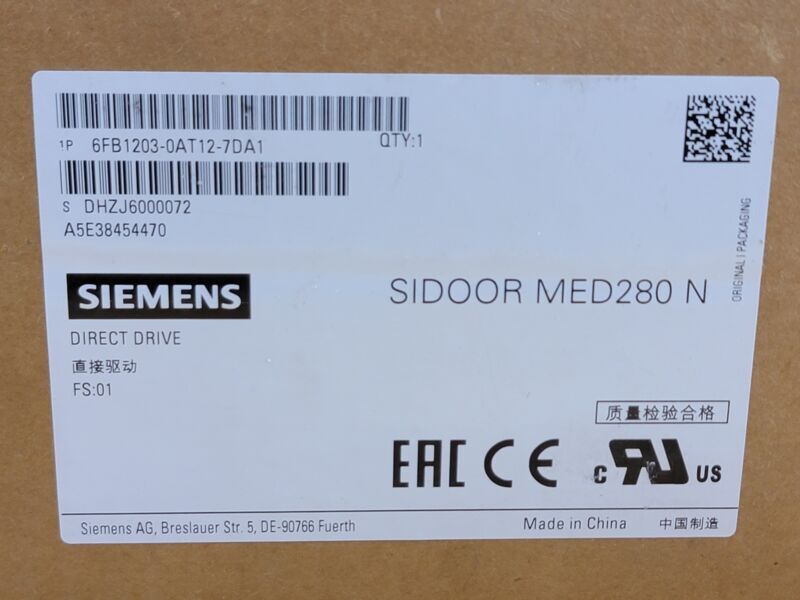 SIEMENS 6FB1203-0AT12-7DA1 SIDOOR MED280 N Direct Drive