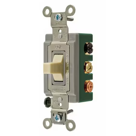 Hubbell Wiring Device-Kellems Hbl1388i Wall Swtch, 2-Pol, 120/277V, 30A, Ivry,