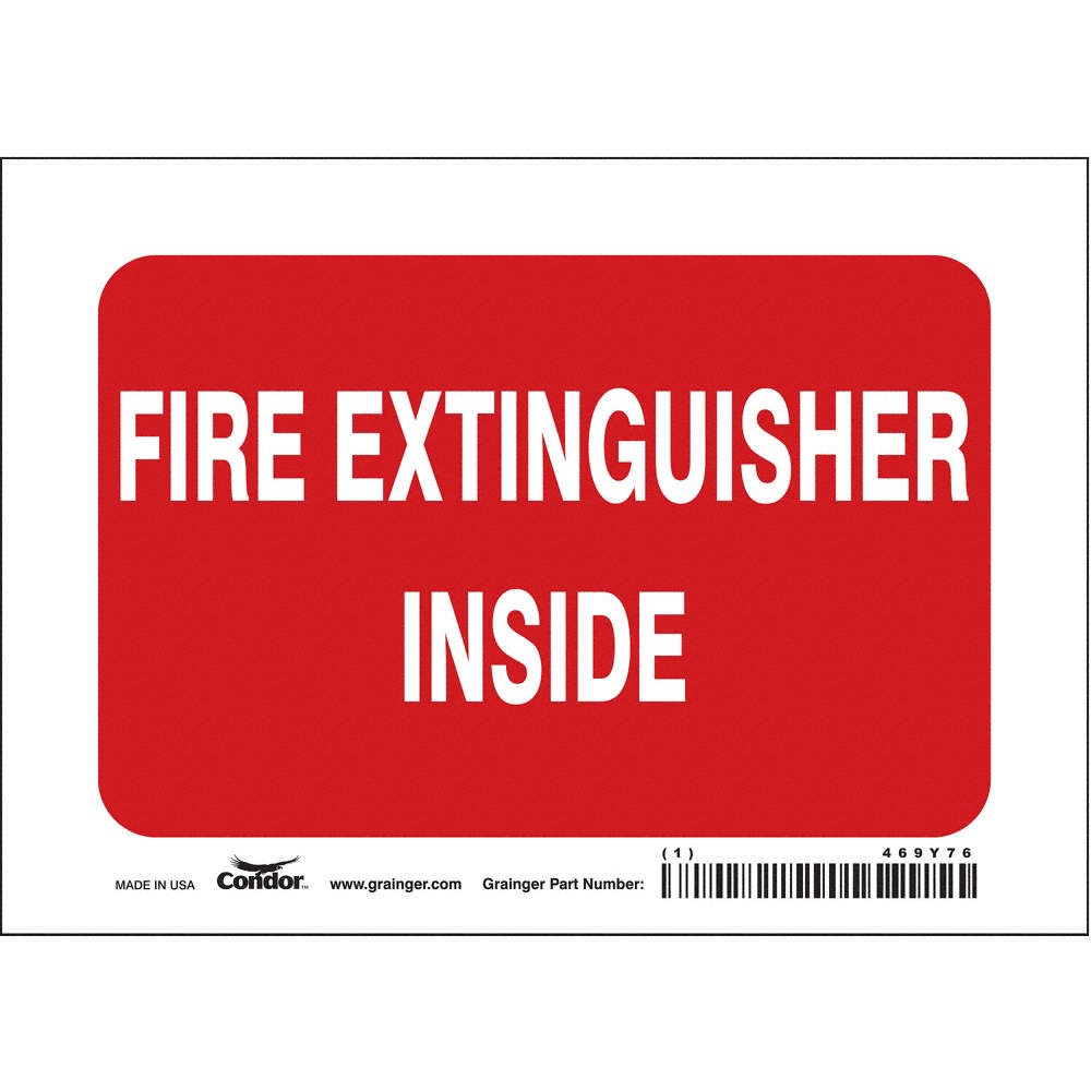 CONDOR 469Y76 Safety Sign,5 in x 7 in,Vinyl 469Y76