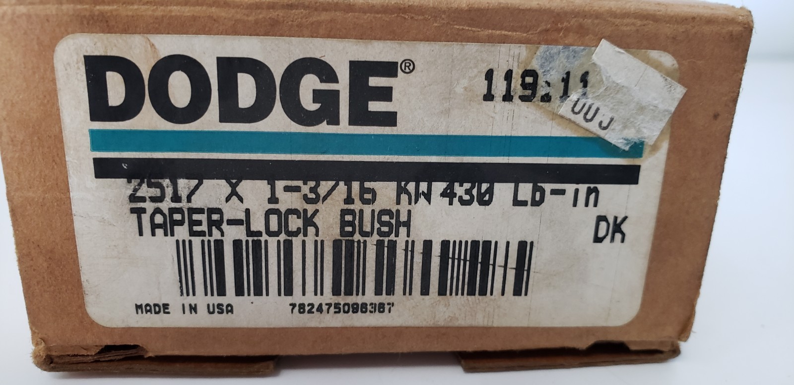 DODGE 2517X1-3/16 TAPER LOCK BUSHING, 119111, NIB