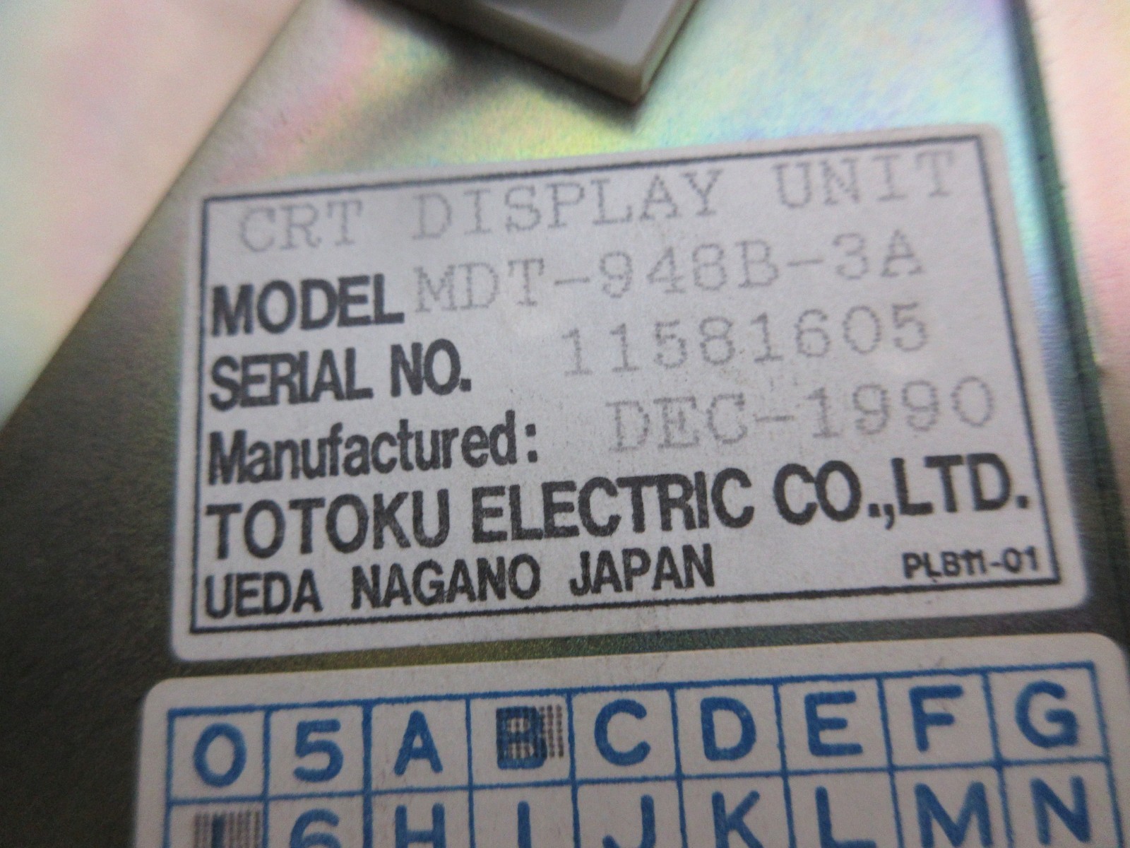 *SPECIAL PRICE* TOTOKU MDT-948B-3A DISPLAY MONITOR CNC MILL LATHE
