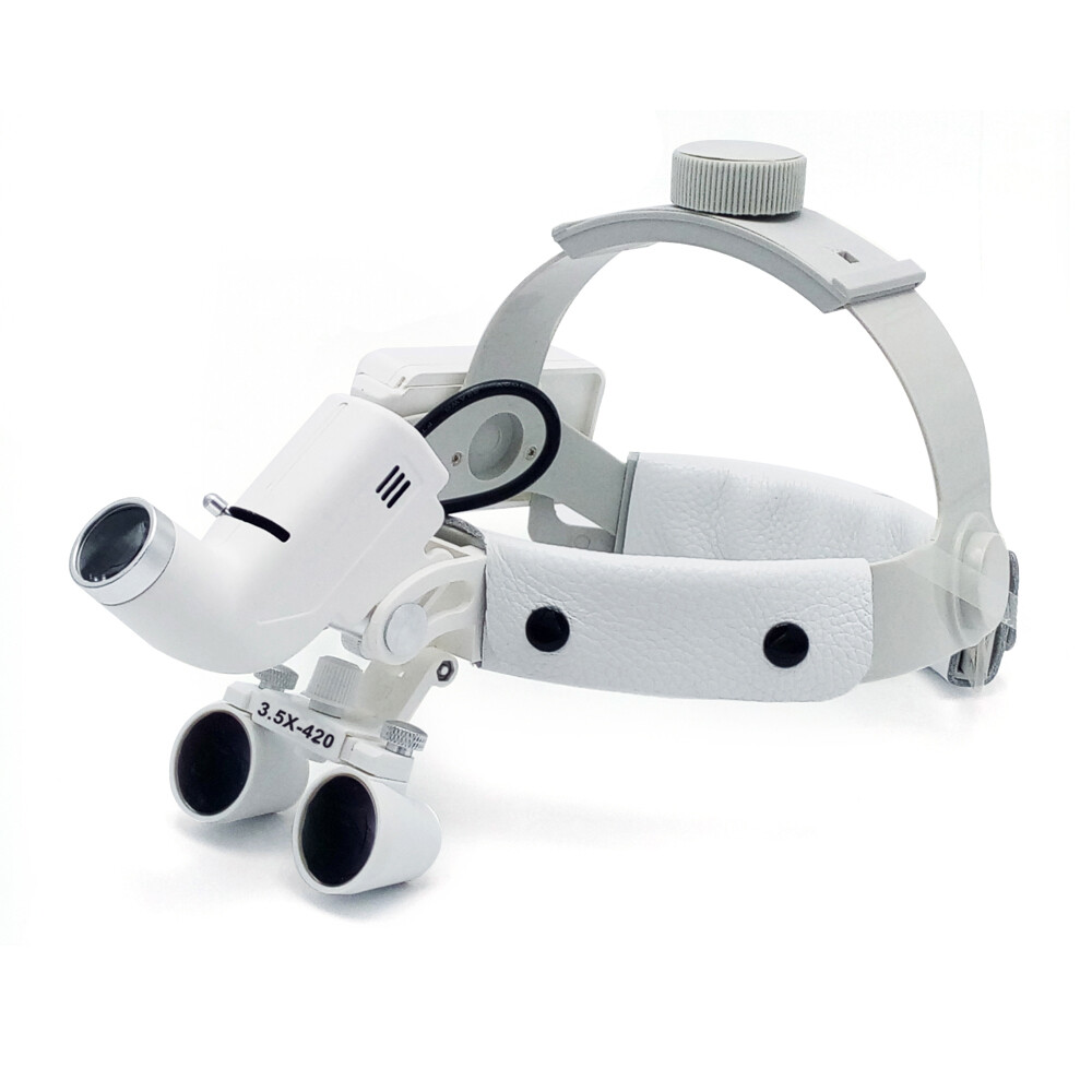 Medical Surgical Dental 3.5X Binocular Loupes Magnifier Headband w/LED Headlight