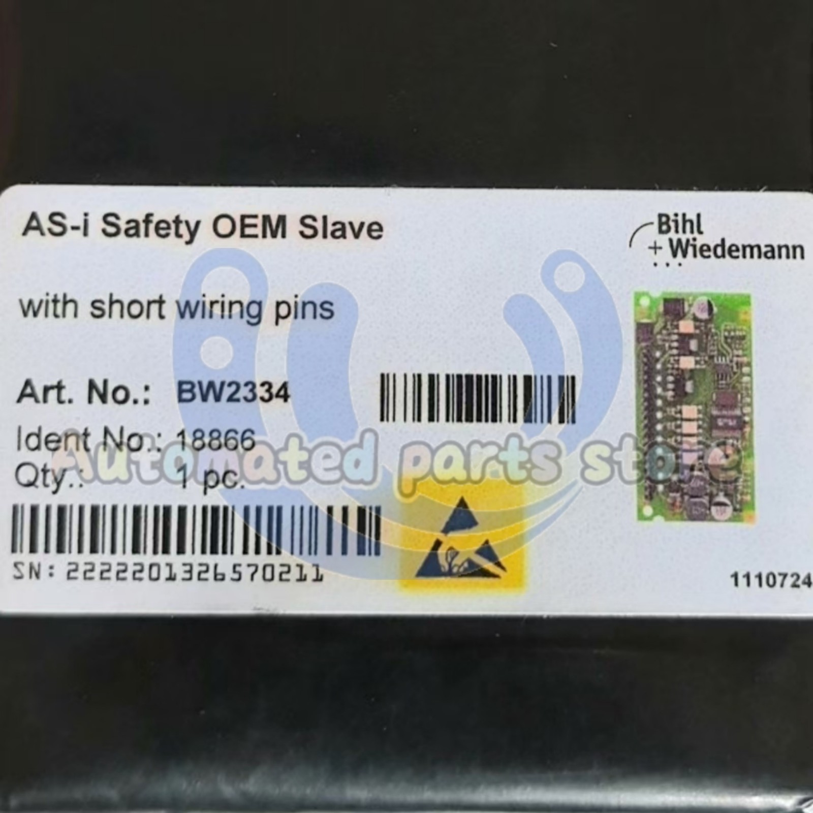 1PCS Bihl+Wiedemann BW2334 Control Card Sealed