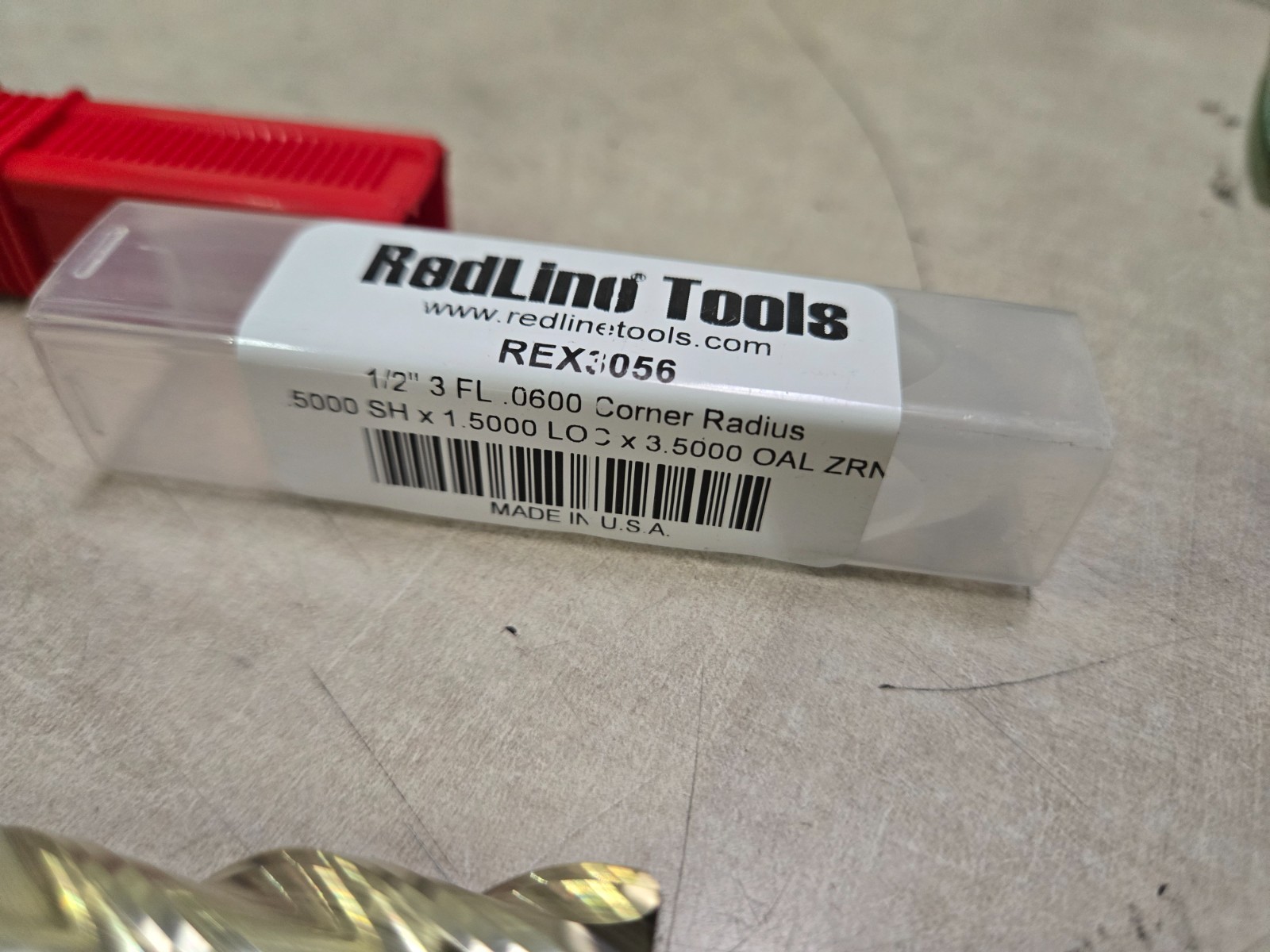Redline Carbide Tool REX3056 1/2″ 3FL .0600 Corner Radius .5000 x 1.5000