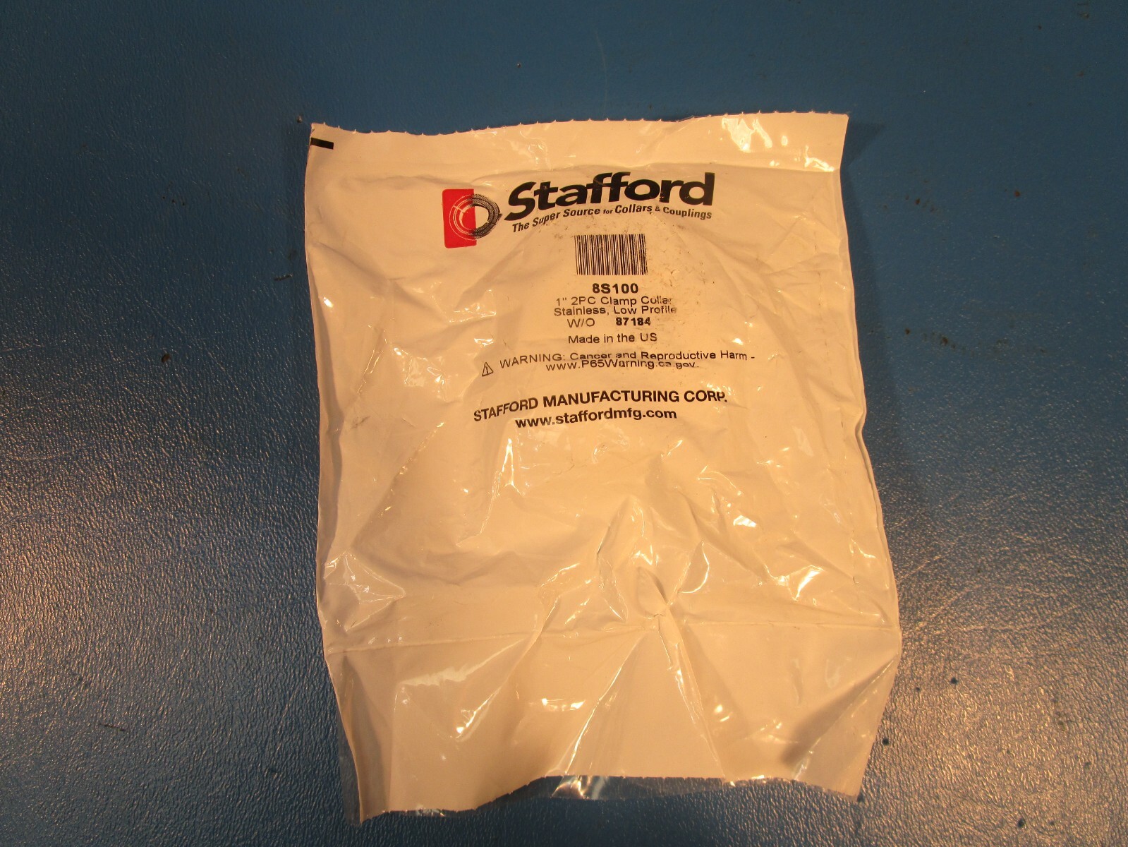 STAFFORD 8S100, 1″ 2-Piece Clamp-Type Shaft Collar, STAINLESS 17