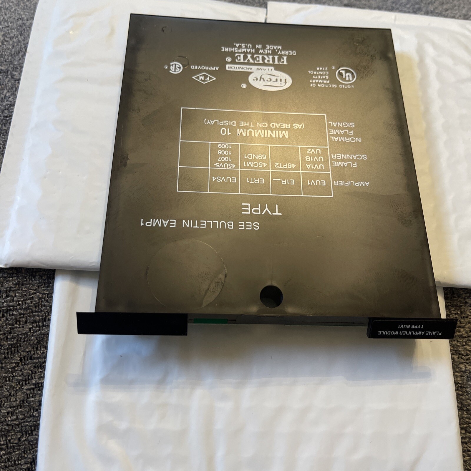 NEW FIREYE EUV1 ULTRAVIOLET FLAME AMPLIFIER