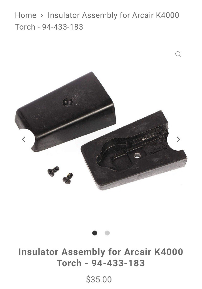 Arcair Replacement Insulator & Screw Assembly , 94-433-183 New; Gouging Parts