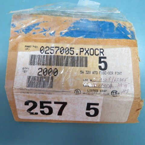 LITTLEFUSE 0257005.PXOCR Qty of 100 per Lot 5 A AC 32 V DC Fuse Automotive Re