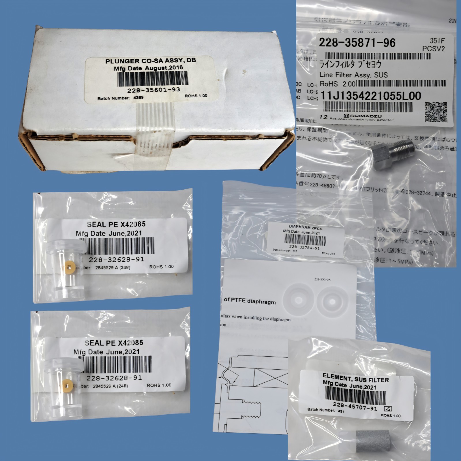 SCIEX 4448440 / CTS‑21823 Assurance PM Kit LC‑20ADXR OEM Shimadzu Parts, New