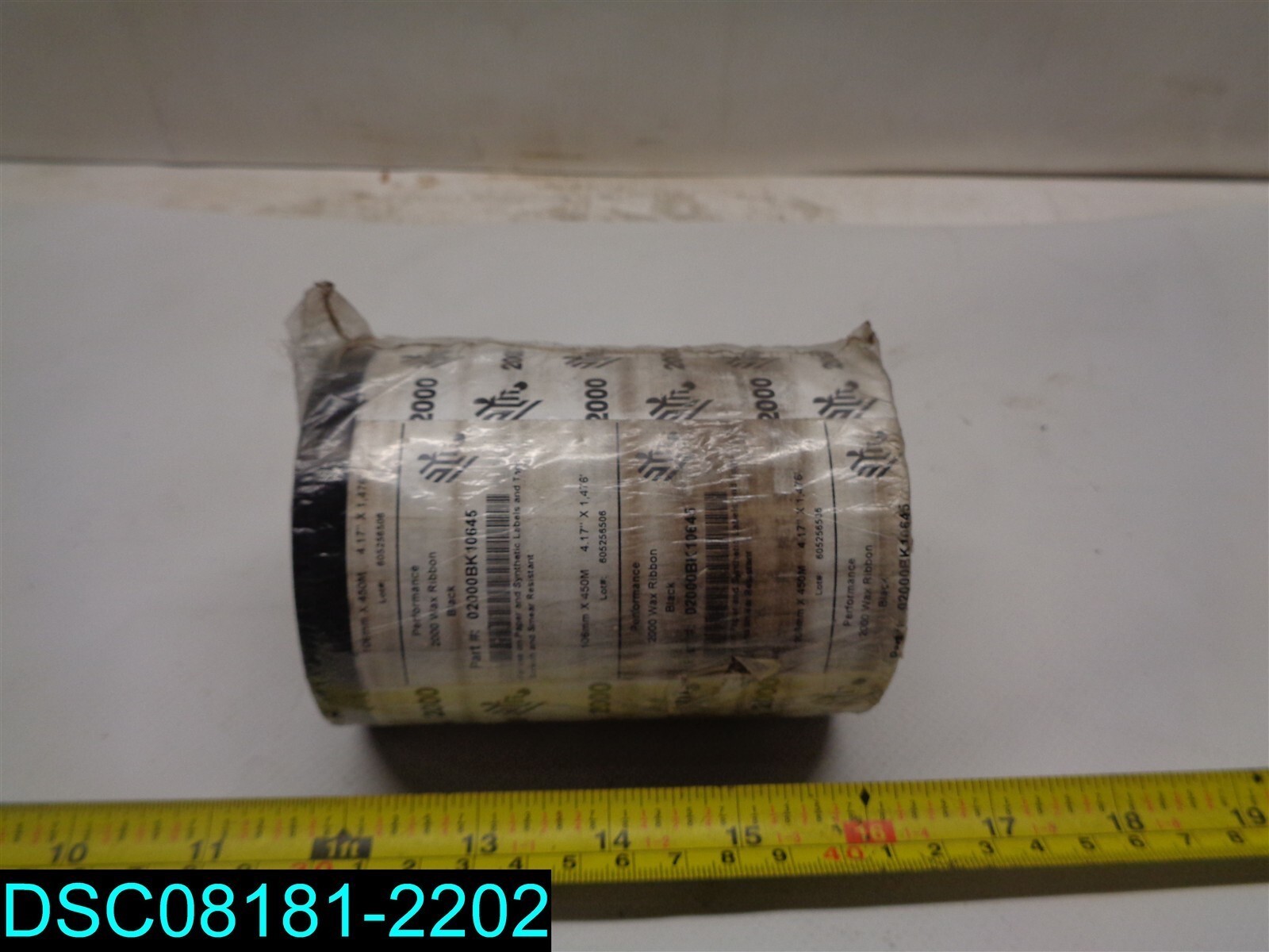 QTY=5: Zebra Wax Ribbon Black 4.17″ x 1,476′ P/N 02000BK10645
