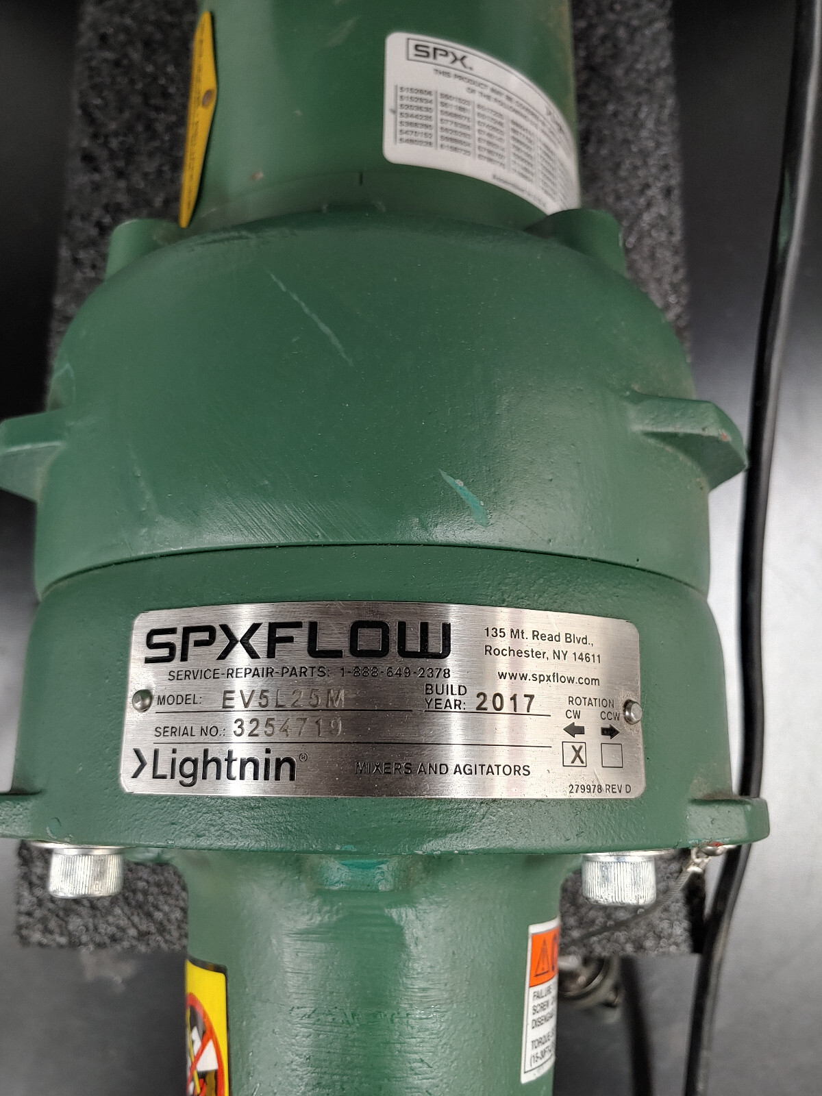 SPXFLOW Lightnin EV5L25M Mixer with BALDOR Motor