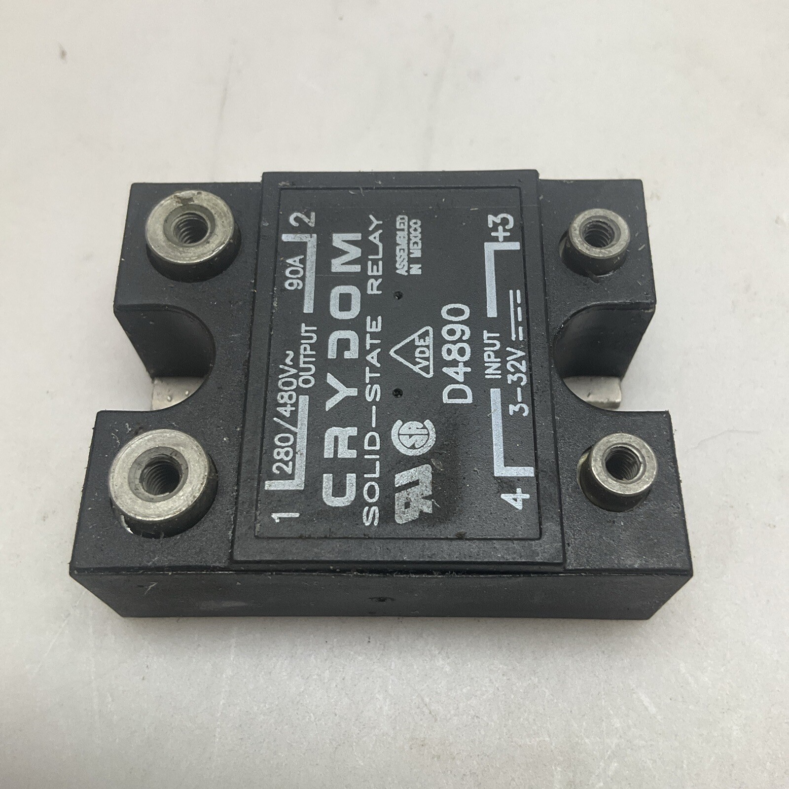 Crydom D4890 Solid State Relay 90 Amp 3-32 VDC Control Voltage Panel Mounted