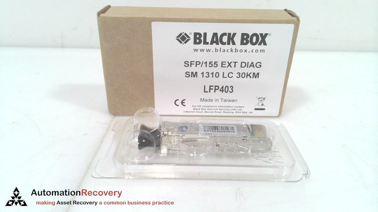 BLACK BOX LFP403 SFP OPTICAL TRANSCEIVER W/ EXT. DIAGNOSTICS, NEW #326181