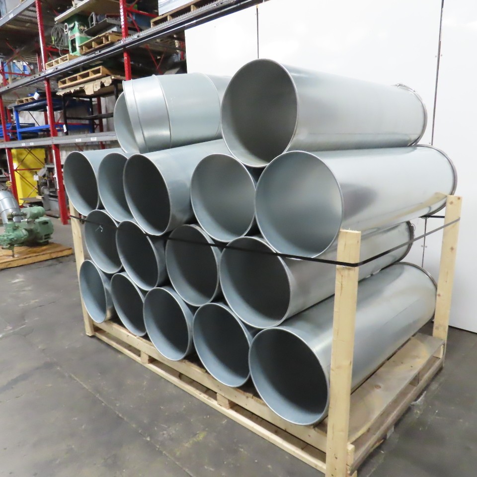 Nordfab 18 19″, 20″ Quick Clamp Rolled Edge Galvanized Steel Duct Pipe 18 Pieces