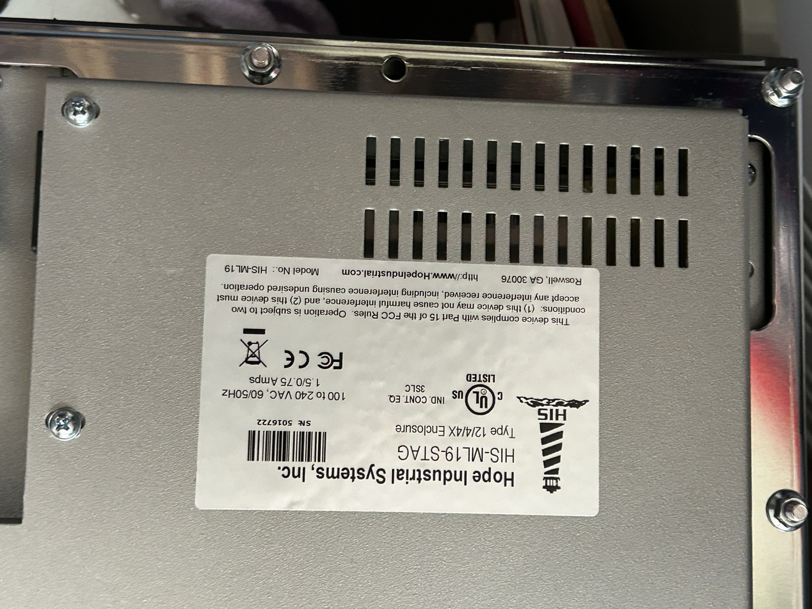 Hope Industrial Systems HIS-ML19-STAG new open box no cables