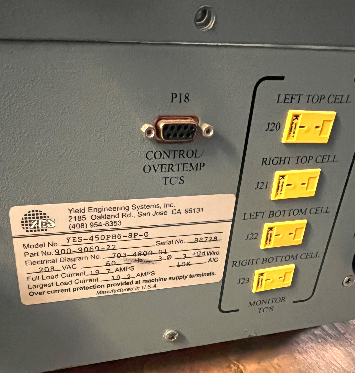 YES 450PB6-8P-G Hi Temp Vacuum Cure /Yield Engineering /Polyimide Bake/2 mo wrty