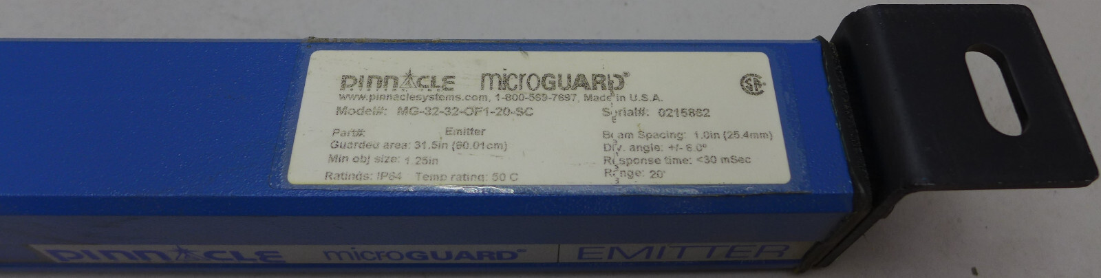 Pinnacle Microguard MG-32-32-OF1-20-SC Safety Light Curtain