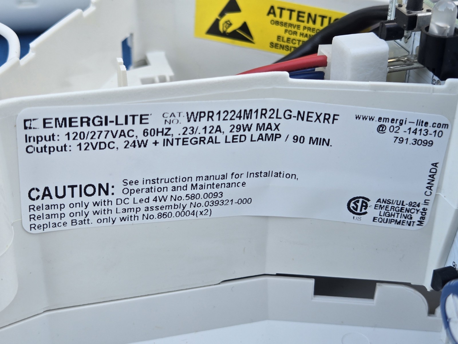 ABB Premier Emergi-Lite Nexus RF Emergency Lights WPR1224M1R2LG-NEXRF 120/277VAC