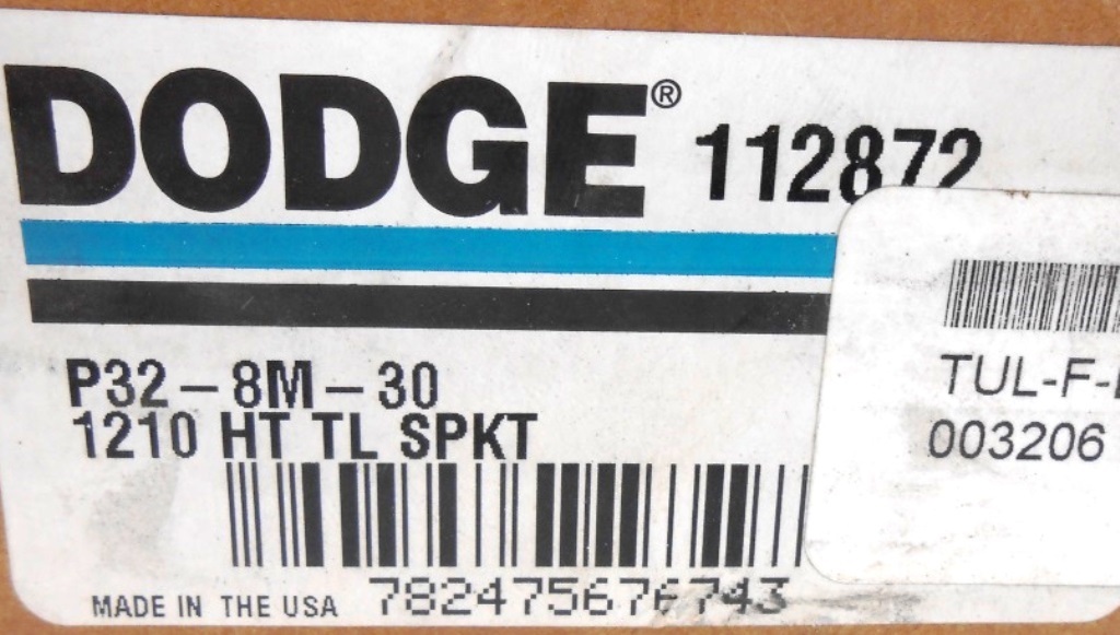 DODGE, HTD TL SPROCKET, 112872, P32-8M-30 1210, 1-3/4″ BORE, 3-3/16″ OD