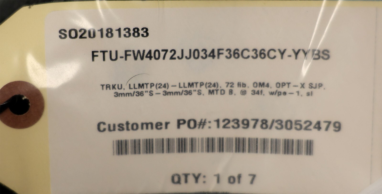 Leviton FTU-FW4072JJ034F36C36CY-YYBS OPT-X Unity Ultra-Low Trunk Cable New