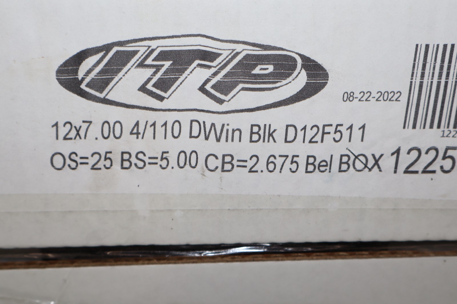 ITP D12F511 12″ x 7″ Steel Wheel , Black (New)