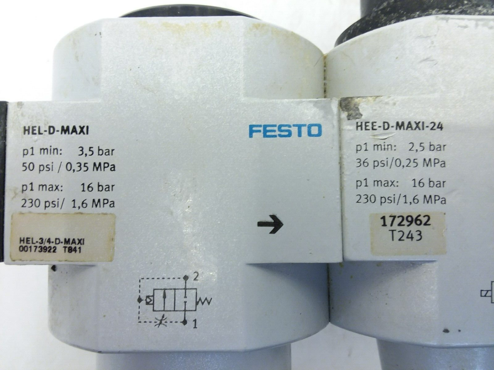 FESTO HEL-D-MAXI / HEE-D-MAXI-24 START VALVE 36-230 PSI SOFT START VALVE