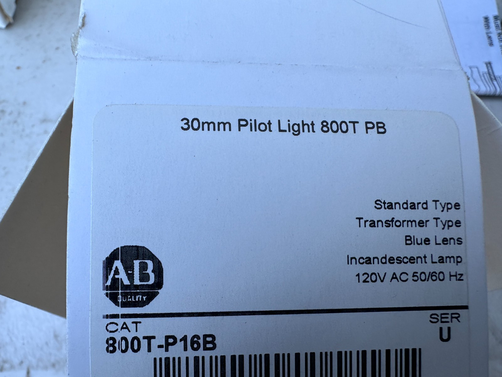 Allen Bradley 800T-P16B 30mm Blue Pilot Light