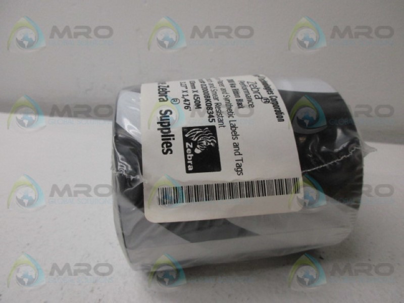 ZEBRA 02000BK08345 BLACK WAX RIBBON NSMP