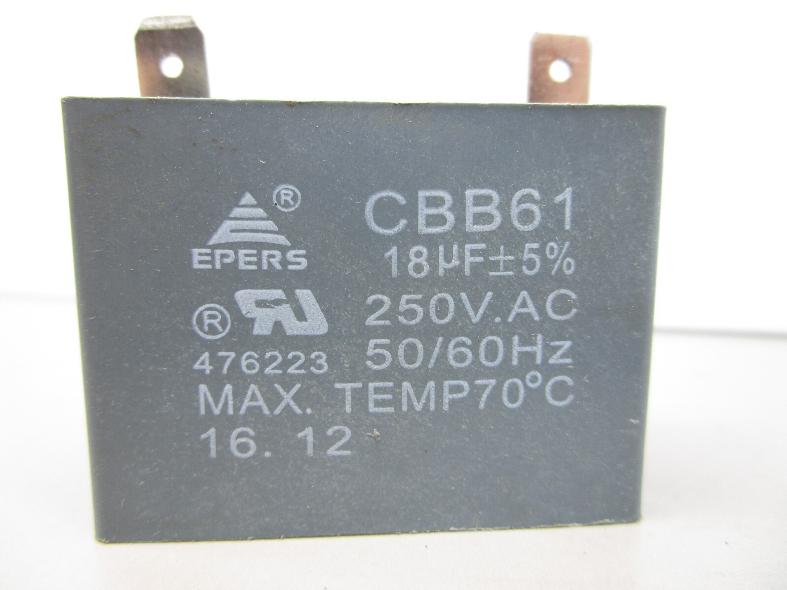 EPERS CBB61 Motor Start Capacitor 18uf 250vac 2-Pole